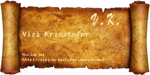Vizi Krisztofer névjegykártya